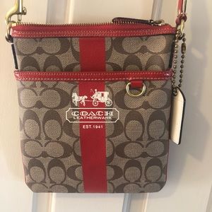 Brown and Red Coach Crossbody